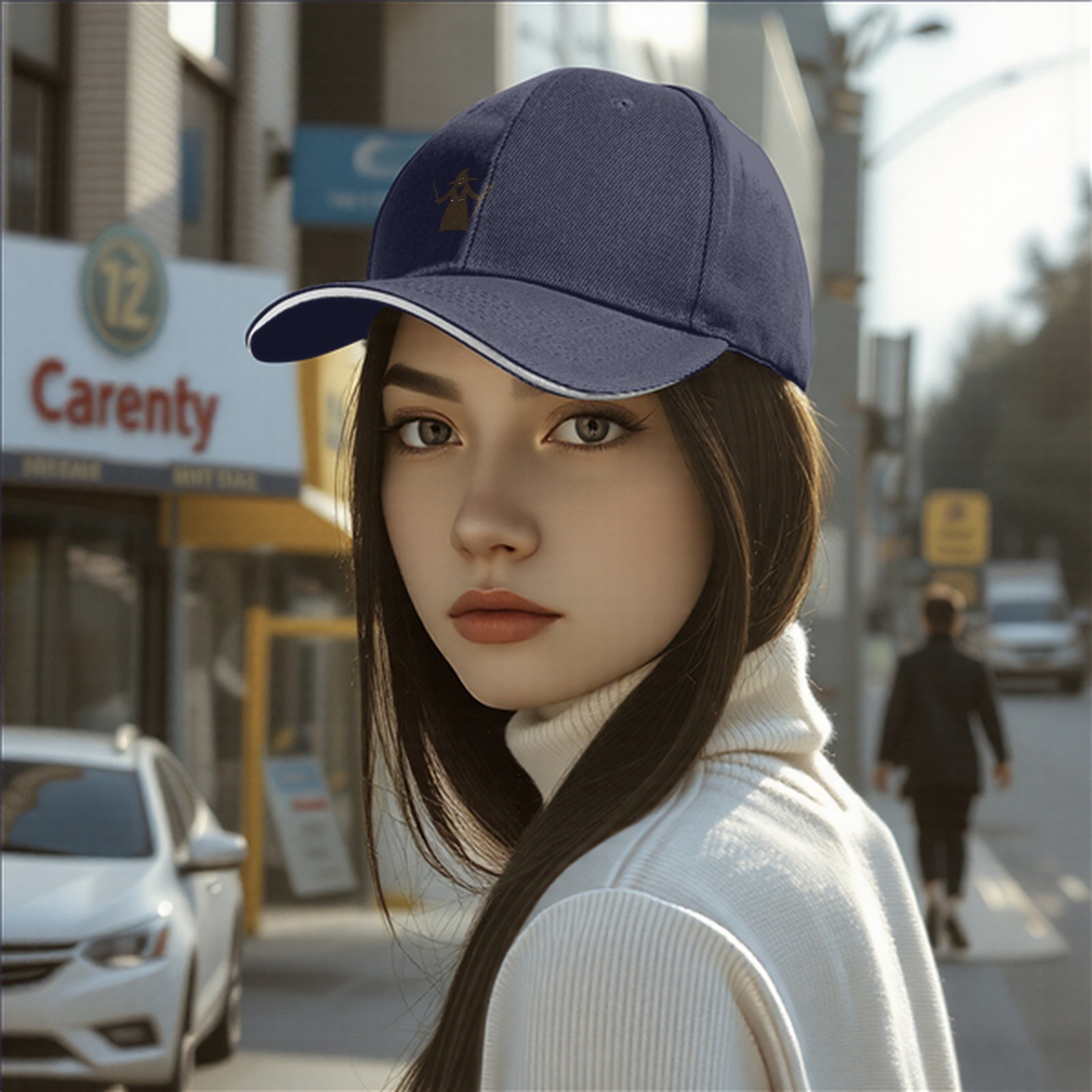 Black Baseball Cap With Brown Wizard Silhouette Graphic