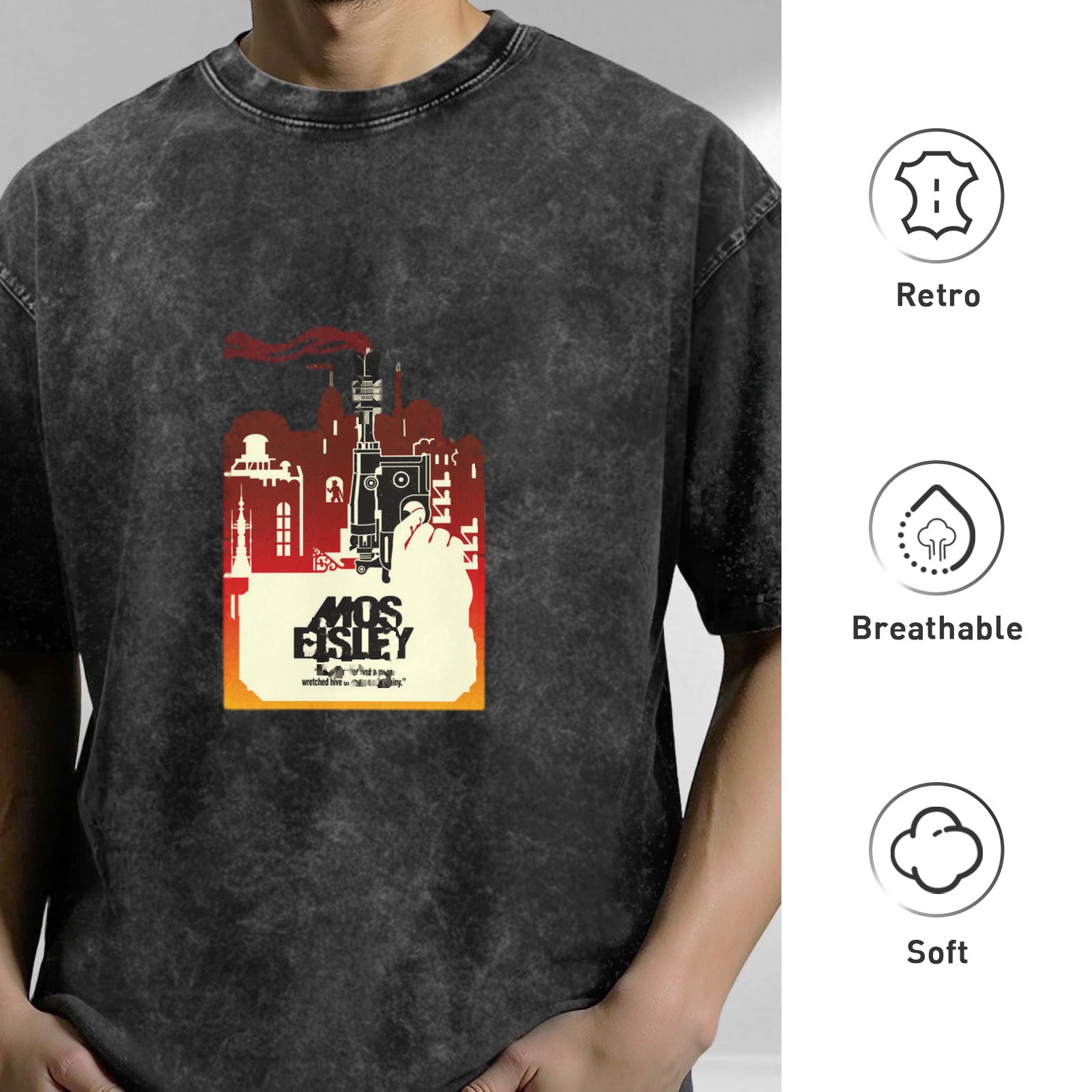 Star Wars Mos Eisley Graphic Acid Wash Oversized T-Shirt
