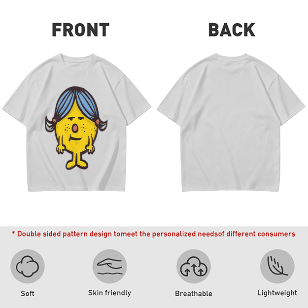 Olive Green T-Shirt With Grumpy Yellow Cartoon Girl Print