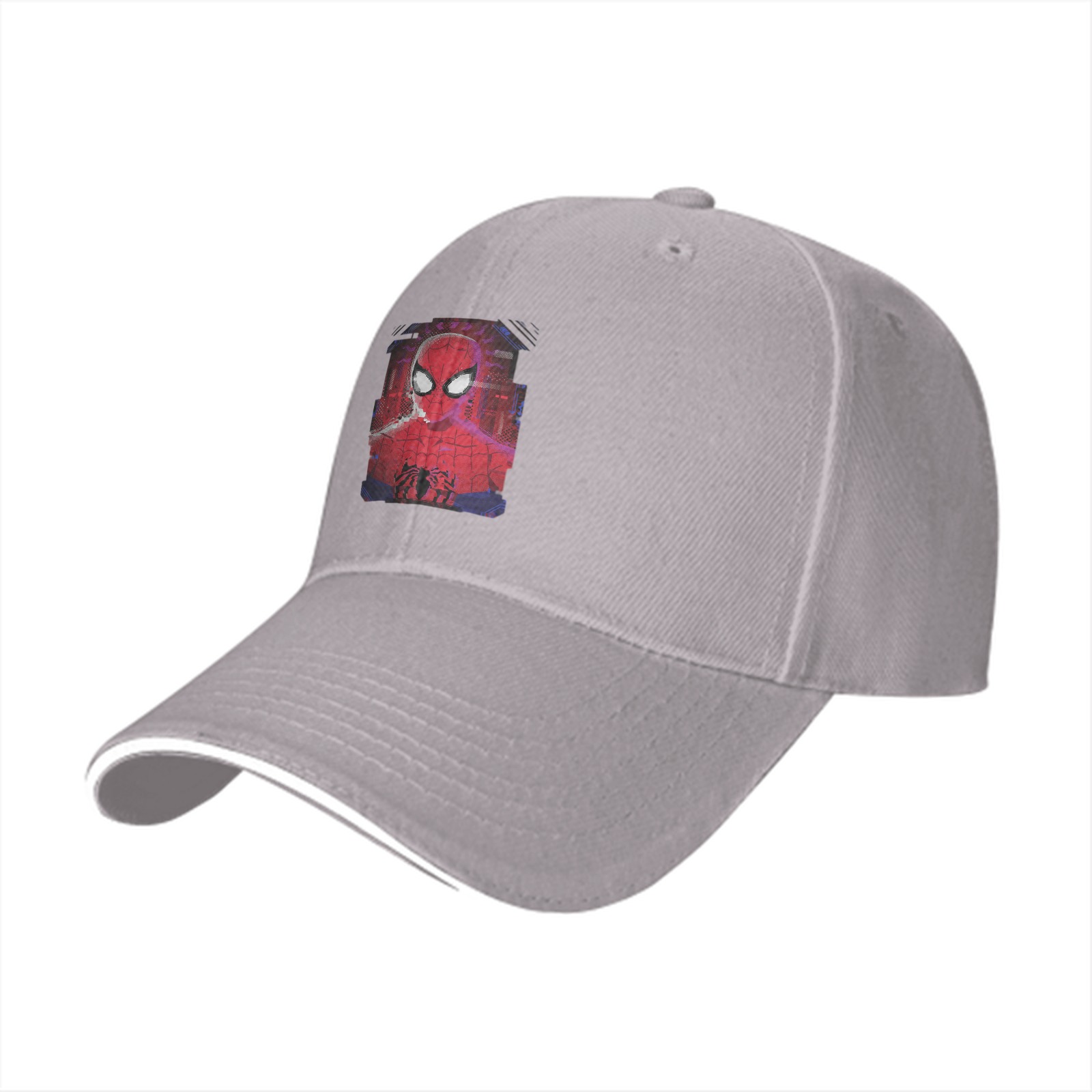 Black Baseball Cap With Spider-Man Graphic Print