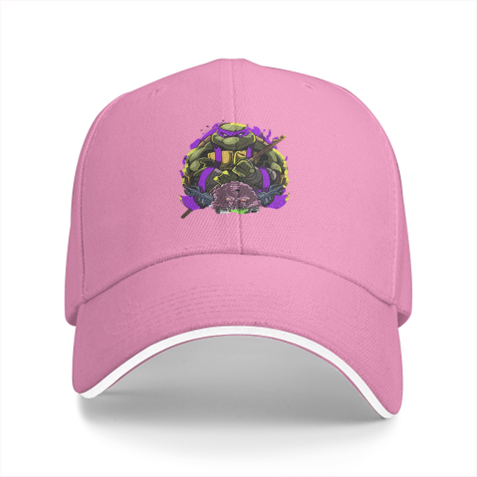 Black Baseball Cap With Purple Ninja Turtle Graphic