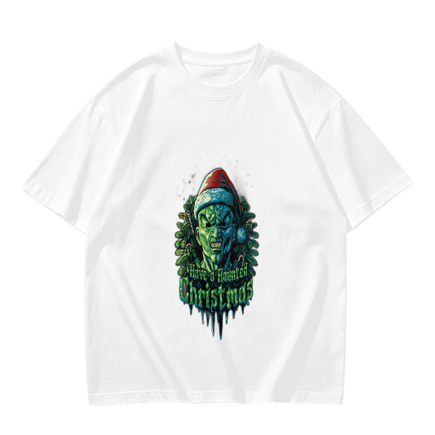 Olive T-Shirt With Scary Green Grinch Christmas Print