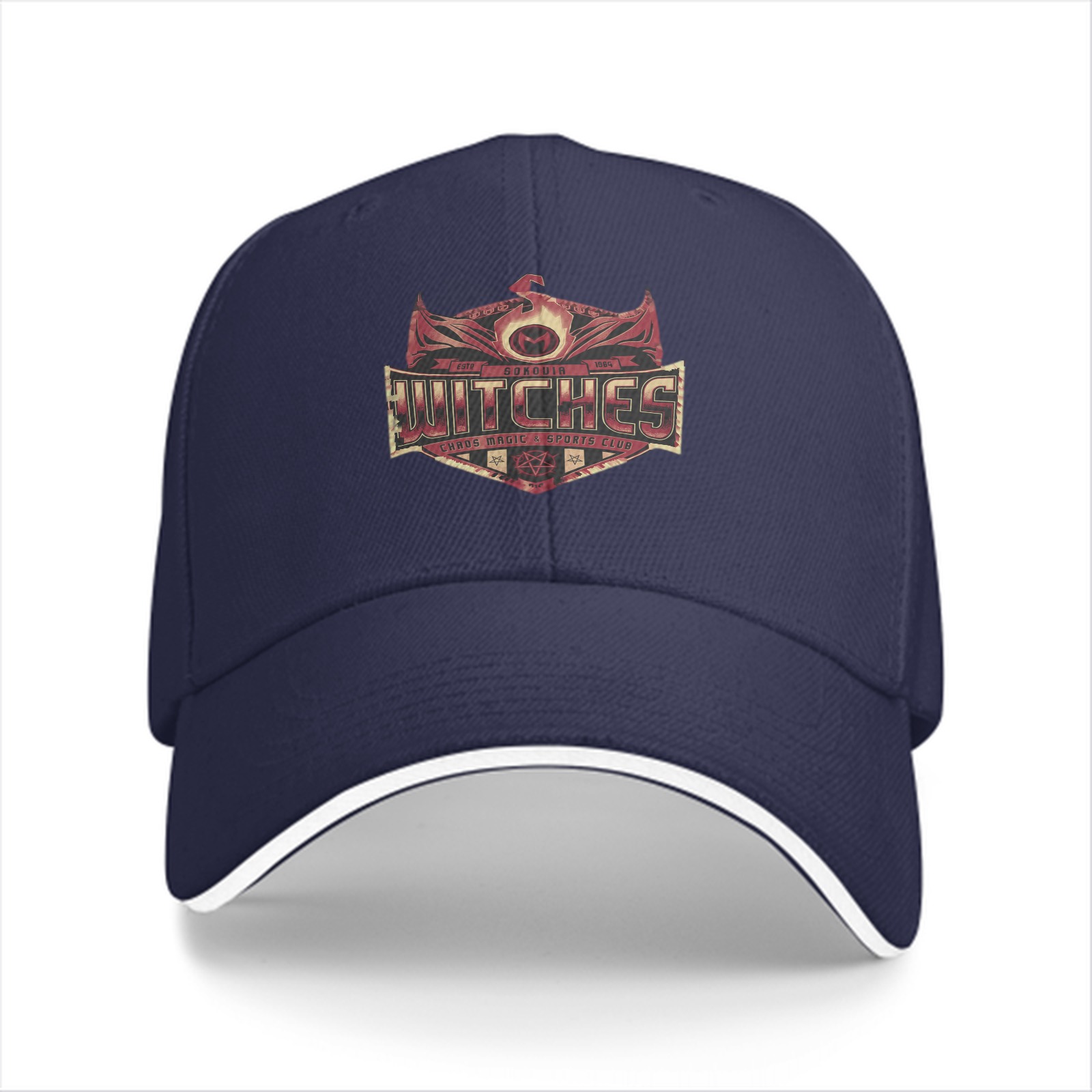 Black Baseball Cap With Witches Dark Magic Crest Graphic