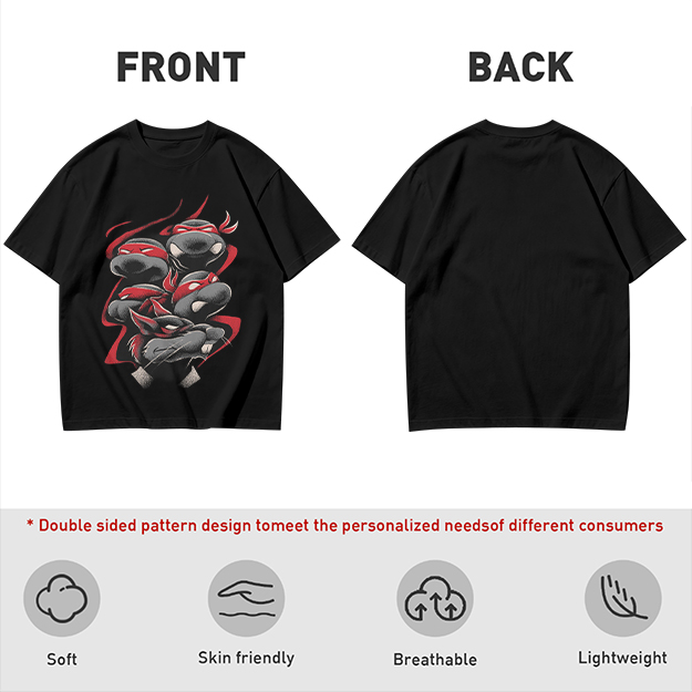 Olive T-Shirt with Red Bandana Ninja Turtle Graphic