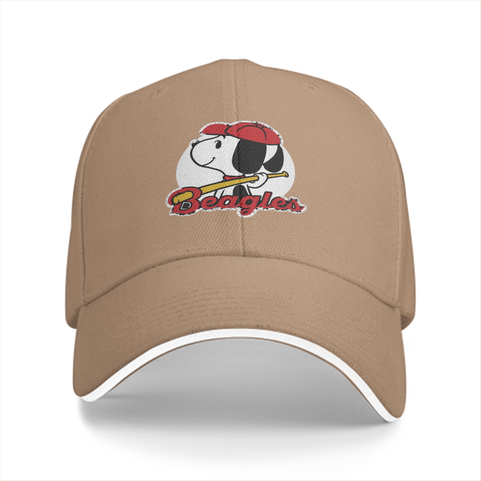 Black baseball cap with Snoopy Beagles baseball graphic