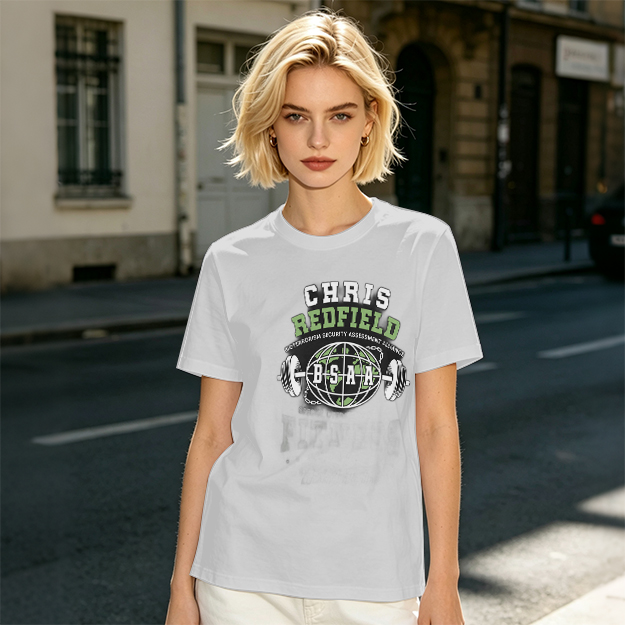 Chris Redfield BSAA Globe Barbell Graphic T-Shirt