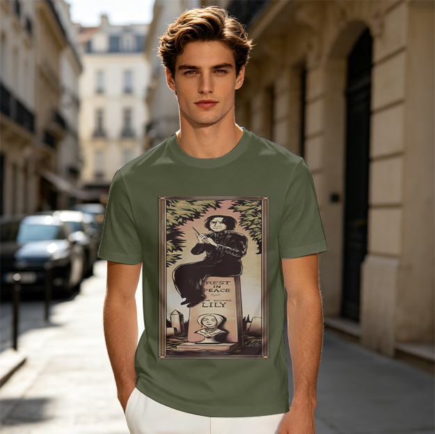 Olive T-shirt with Snape at Lily Potter’s Grave Art Print