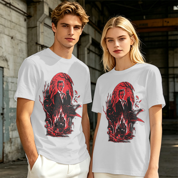 Edgar Allan Poe Gothic Horror Graphic T-Shirt