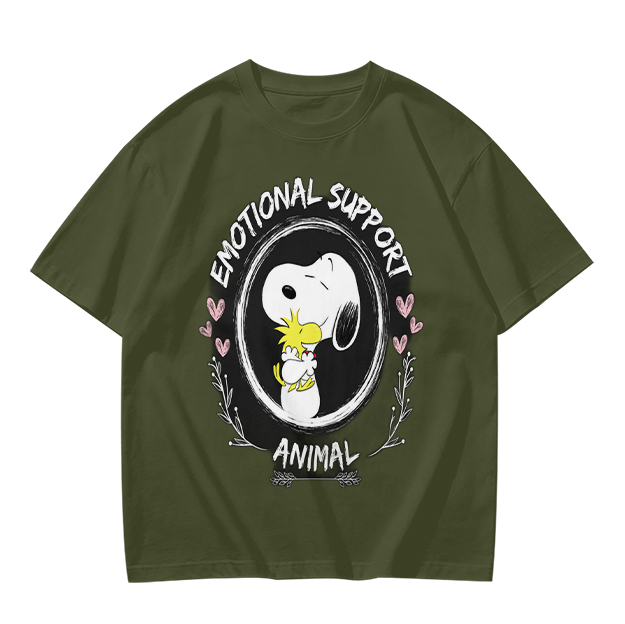 Snoopy and Woodstock Emotional Support Animal Graphic T-Shirt