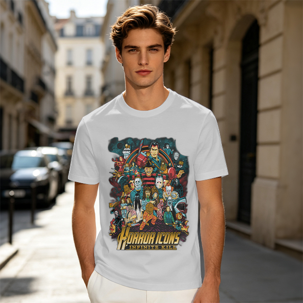 Horror Icons Group Graphic T-Shirt