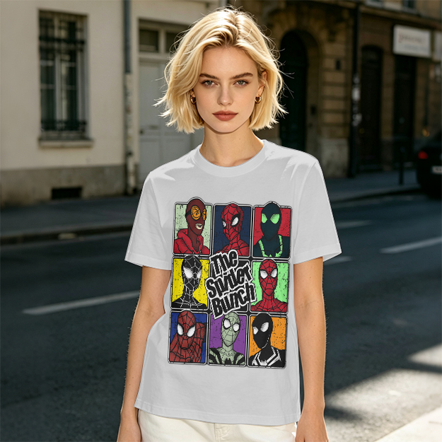 Olive T-Shirt Featuring The Spider Bunch Multiverse Character Art