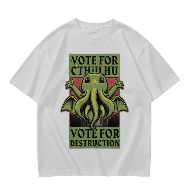 Vote For Cthulhu Funny Graphic T-Shirt Design