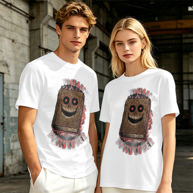 Olive T-Shirt With Evil Monster Book Graphic Design