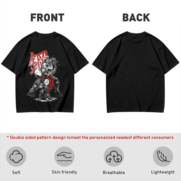 Olive T-shirt with Fullmetal Alchemist Character Art Print