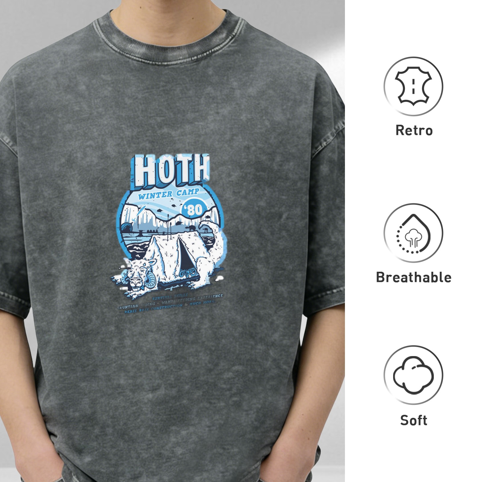 Star Wars Hoth Winter Camp '80 Vintage Wash Graphic T-Shirt