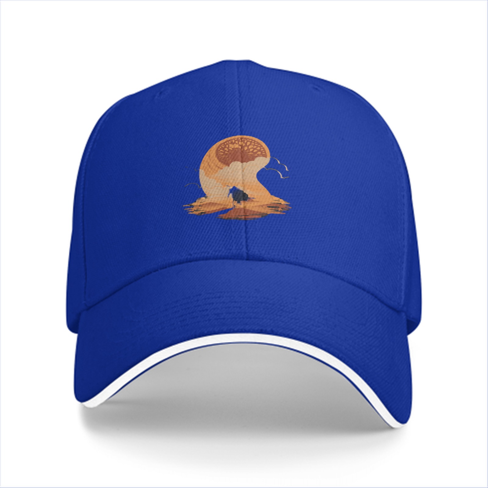 Black Baseball Cap With Desert Sandworm Art Print