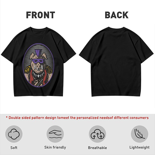 Olive T-Shirt With Punk Bulldog Graphic Print