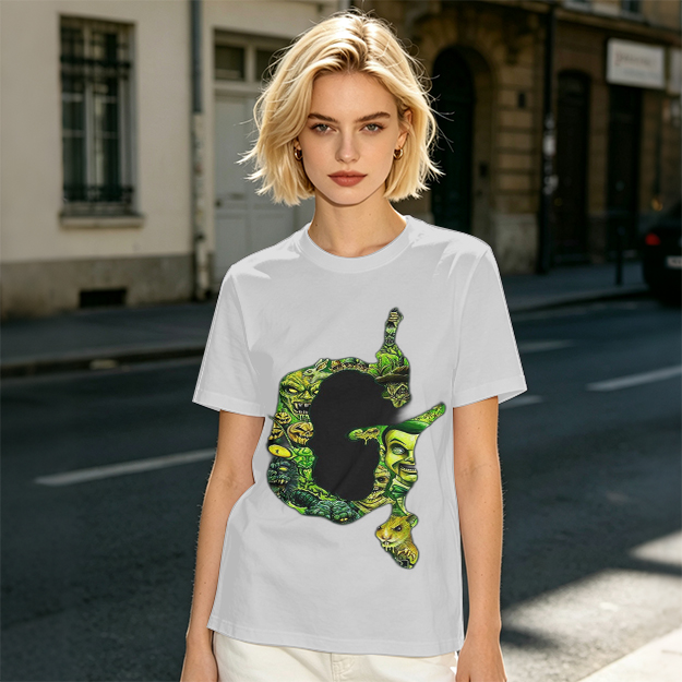 Olive Green T-Shirt With Monster Filled Letter G Graphic