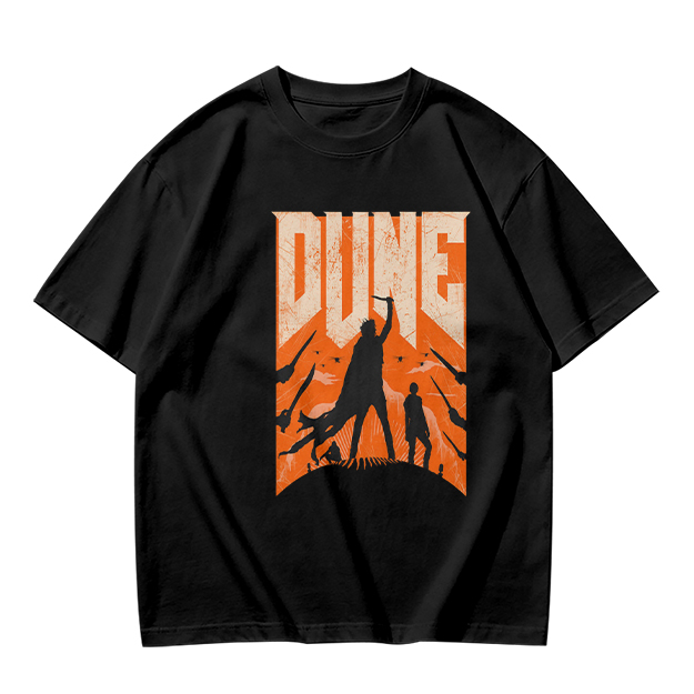 Dune Themed Silhouette Graphic Print Olive T-Shirt