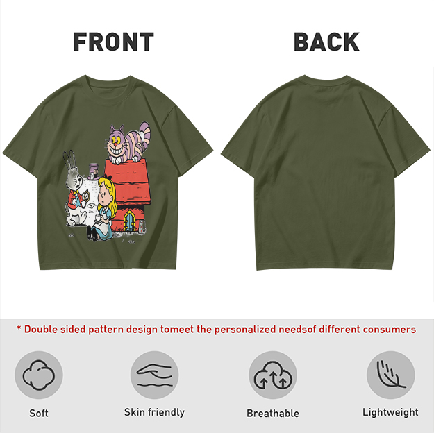 Alice in Wonderland Characters Graphic Tee for Fans
