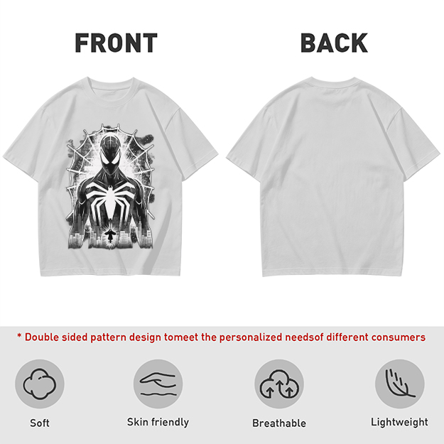 Olive T-shirt with Black Spider-Man Symbiote Suit Web Print