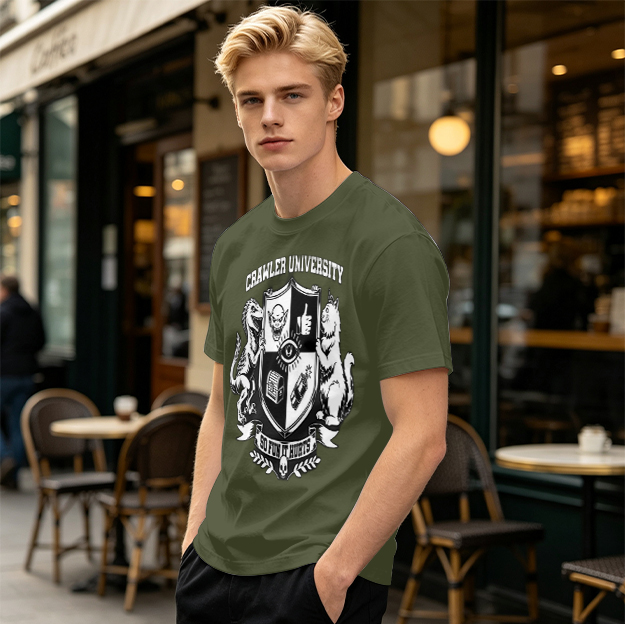 Crawler University Crest Graphic Olive T-Shirt