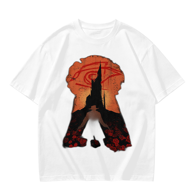 Olive T-Shirt With Dark Tower Keyhole Silhouette Art Print