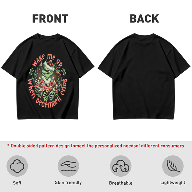 Wake Me Up When December Ends Grinch Christmas T-Shirt