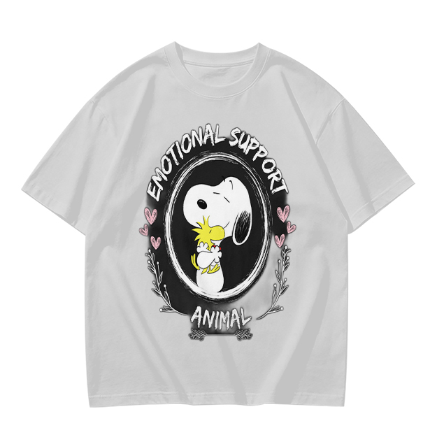 Snoopy and Woodstock Emotional Support Animal Graphic T-Shirt