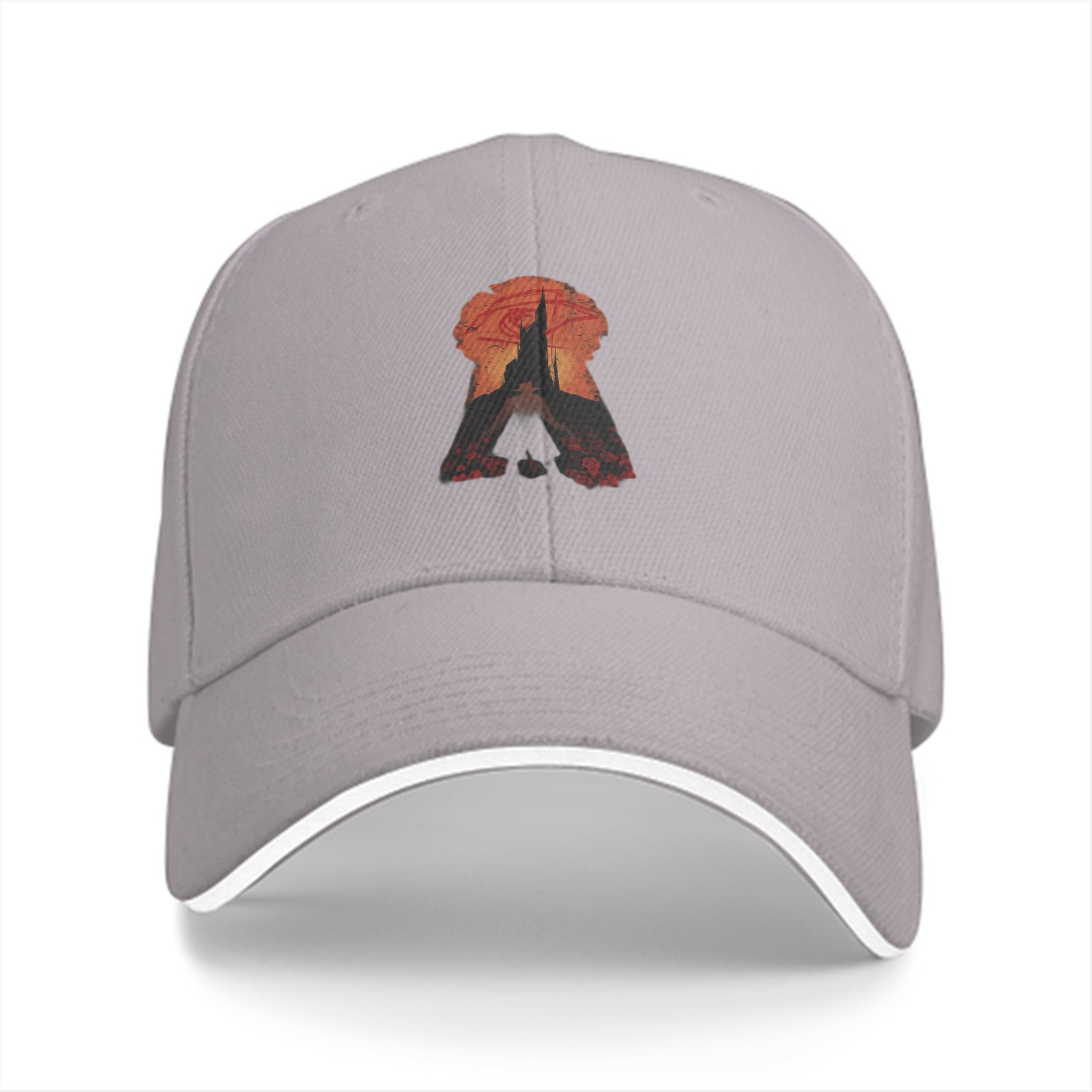 Black Baseball Cap With Keyhole Silhouette Art Print