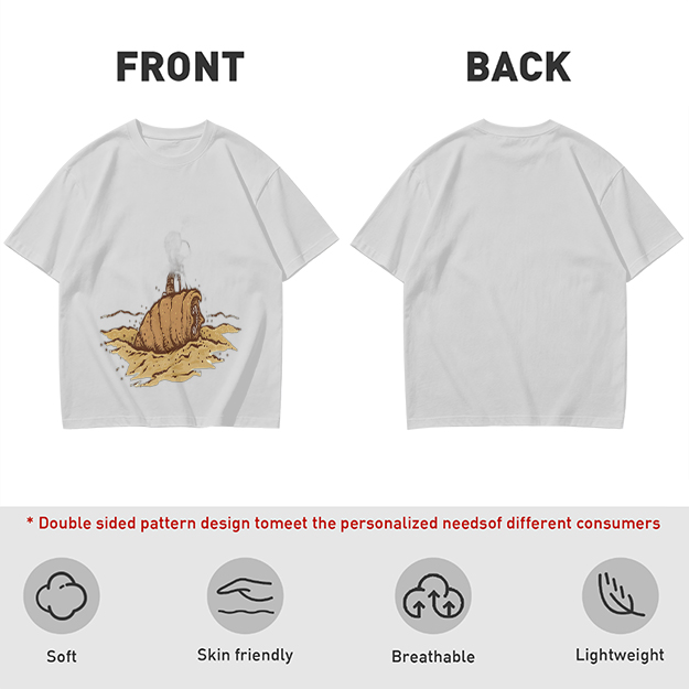 Olive Green T-Shirt With Sandworm Desert Print