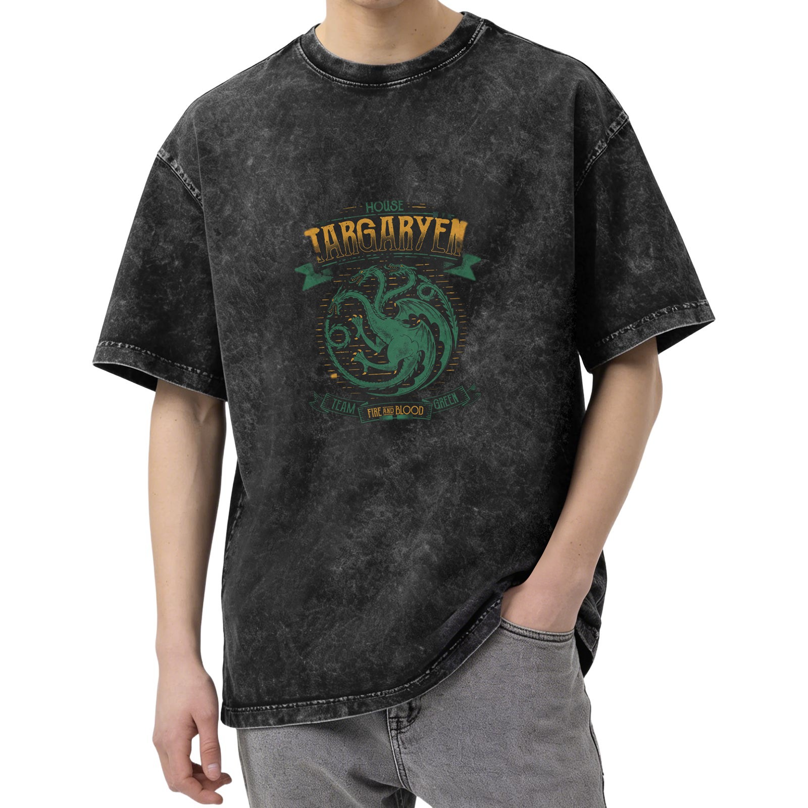 House Targaryen Team Green Fire and Blood Vintage T-Shirt
