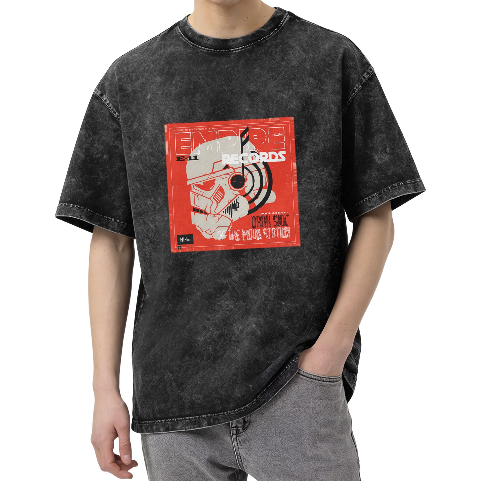 Star Wars Imperial Records Vintage Wash Graphic T-Shirt - Dark Side Music Station Design