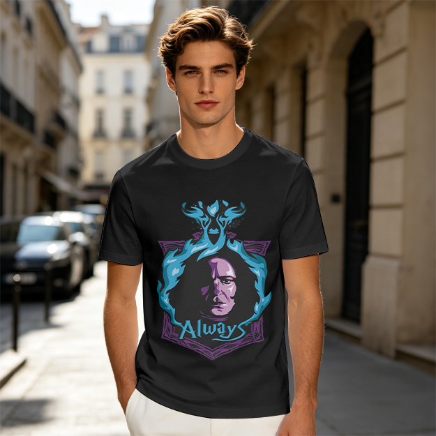 Olive T-Shirt With Severus Snape 'Always' Graphic Print