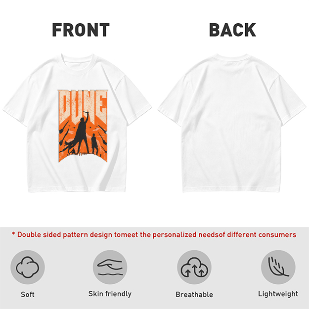 Dune Themed Silhouette Graphic Print Olive T-Shirt