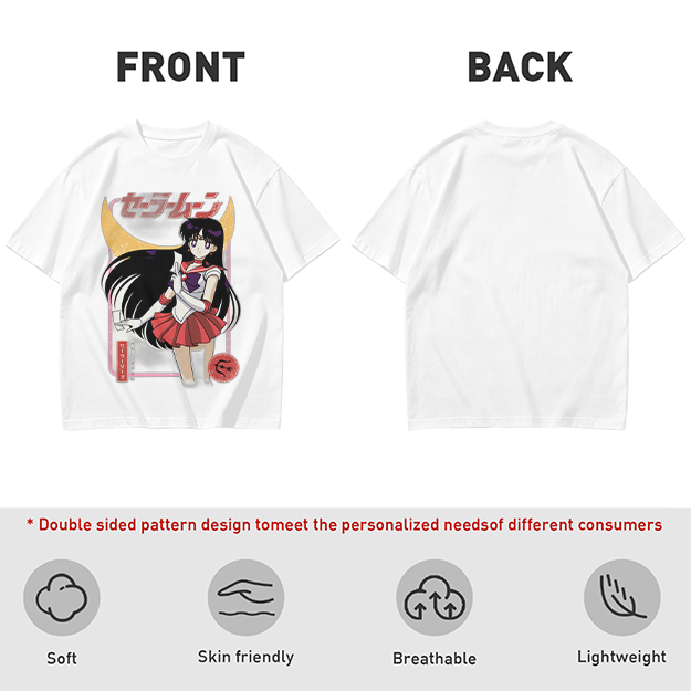 Olive T-shirt with Sailor Mars Anime Graphic Print