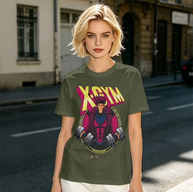 X-GYM Superhero Graphic Tee for Fitness Enthusiasts