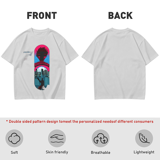 Olive T-Shirt With Cyberpunk City And Spiky Silhouette Graphic