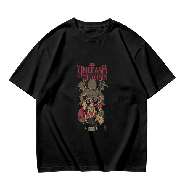 Unleash The Old Ones Cthulhu Graphic Army Green T-Shirt