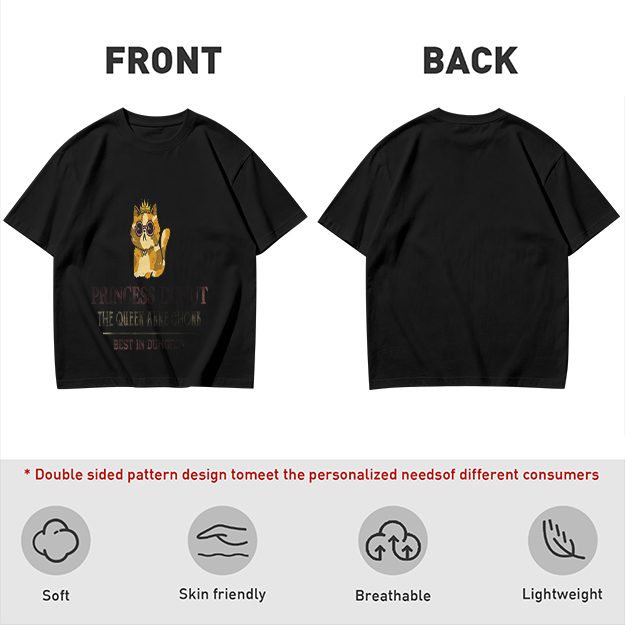 Olive T-Shirt With Princess Cat Graphic And Sunglasses