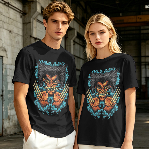 Oni-style wolverine graphic olive t-shirt