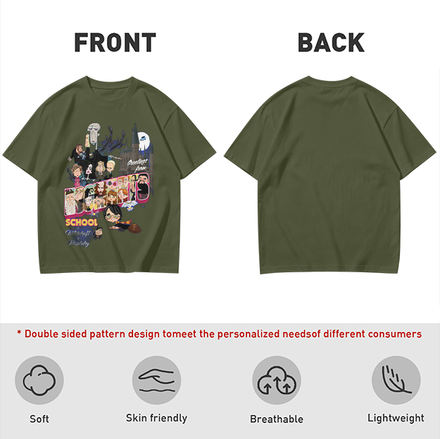 Olive T-Shirt With Harry Potter Themed Character Print