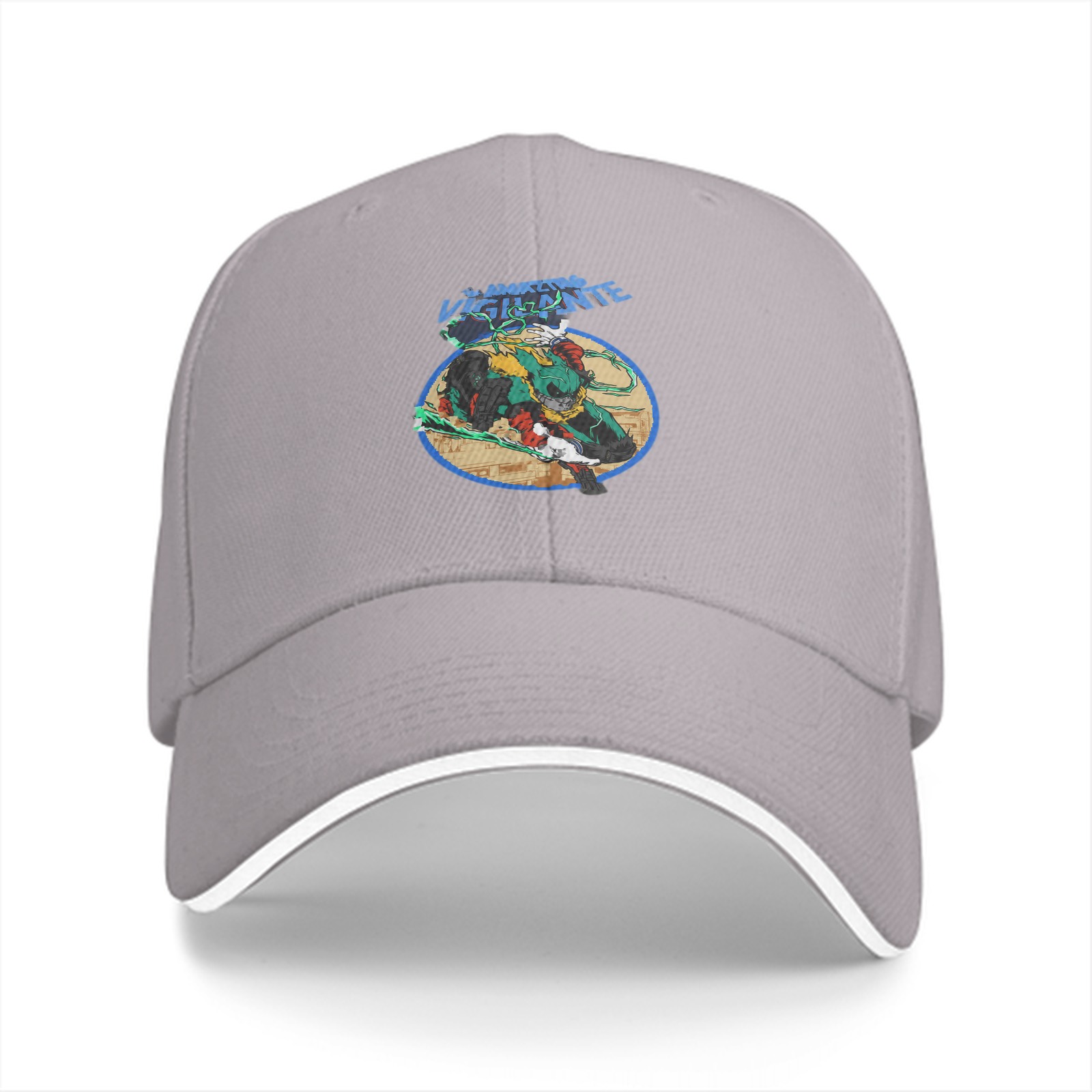 Black baseball cap with vigilante graphic print