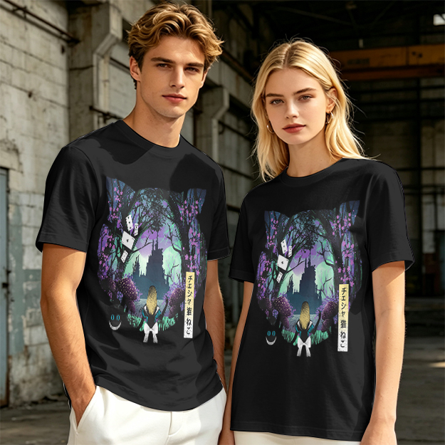 Cheshire Cat Wonderland Forest Graphic Tee