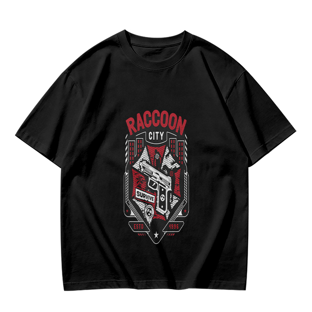 Olive T-Shirt With Raccoon City Gun Graphic Print