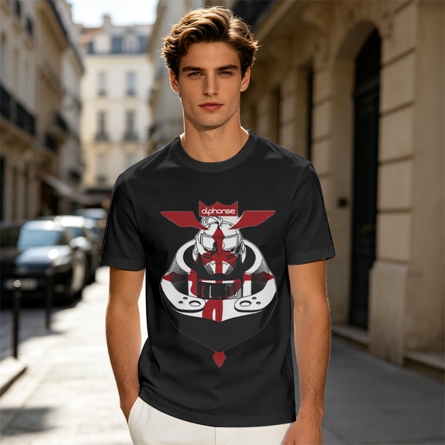 Olive T-Shirt with Knight Helmet Graphic Print