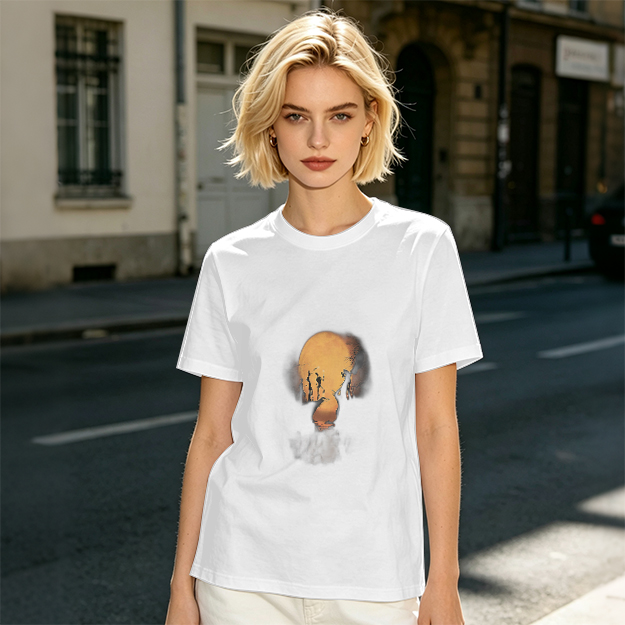 Olive Green T-Shirt With Abstract Skull Graphic Print