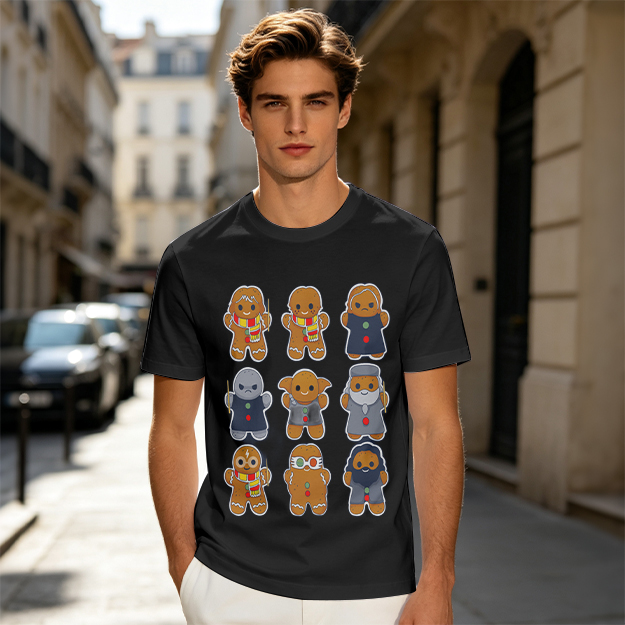Olive T-Shirt With Harry Potter Themed Gingerbread Characters Print