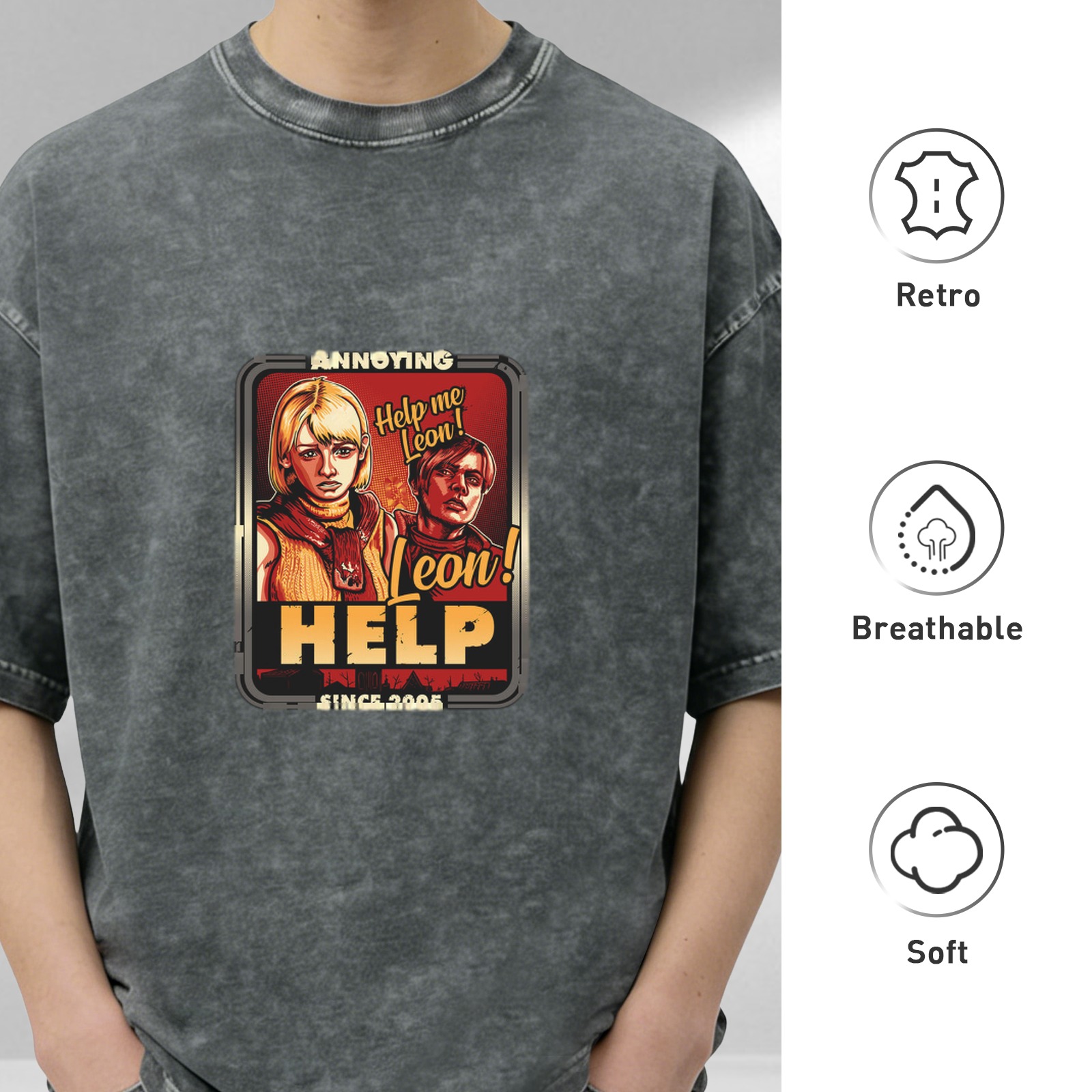 Annoying Since 2005 Leon Help Vintage Graphic T-Shirt