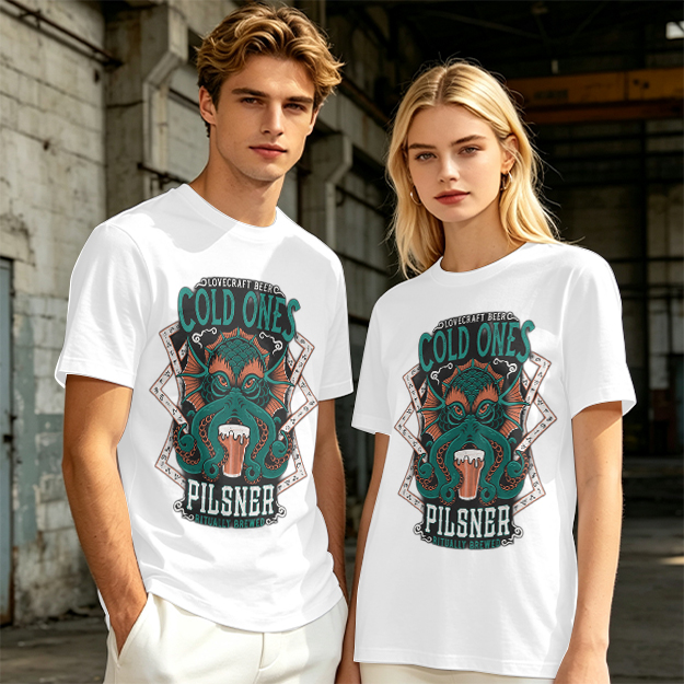 Cold Ones Pilsner Lovecraft Beer Octopus Graphic T-Shirt